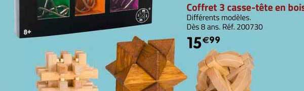 coffret 3 casse-tête en bois