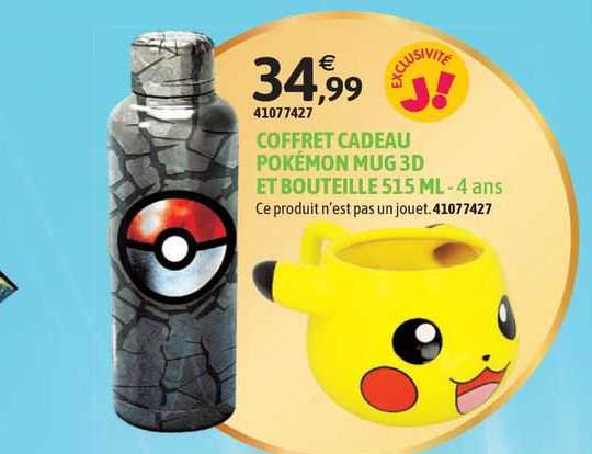 Coffret Cadeau Pokémon Mug 3d Et Bouteille 515 Ml
