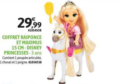 coffret raiponce et maximus 15 cm - disney princesses - 3 ans