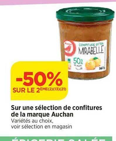 Confitures De La Marque Auchan -50% Sur Le 2ème