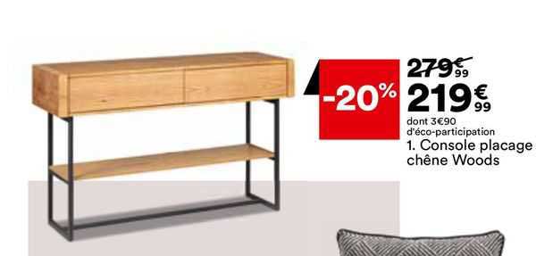 console placage chêne woods