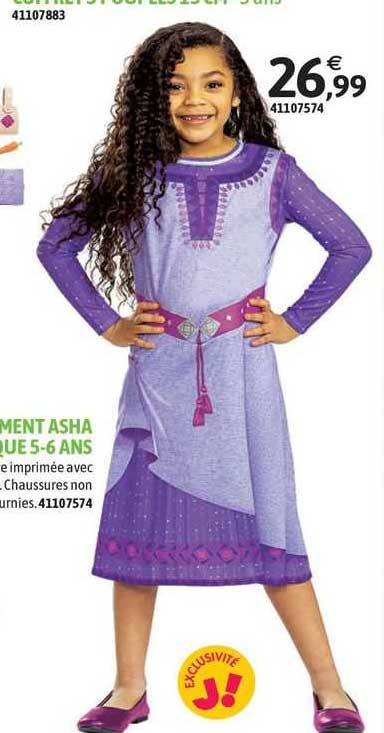 déguisement asha classique 5 - 6 ans