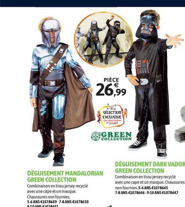 déguisement mandalorian green collection déguisement dark vador green collection