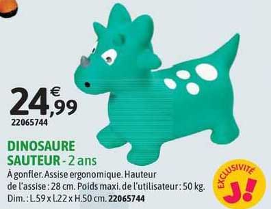 dinosaure sauteur - 2 ans