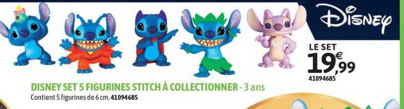 disney set 5 figurines stitch à collectionner - 3 ans