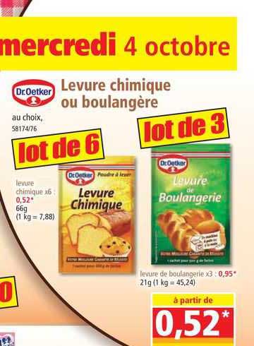 dr. oetker levure chimique ou boulangère