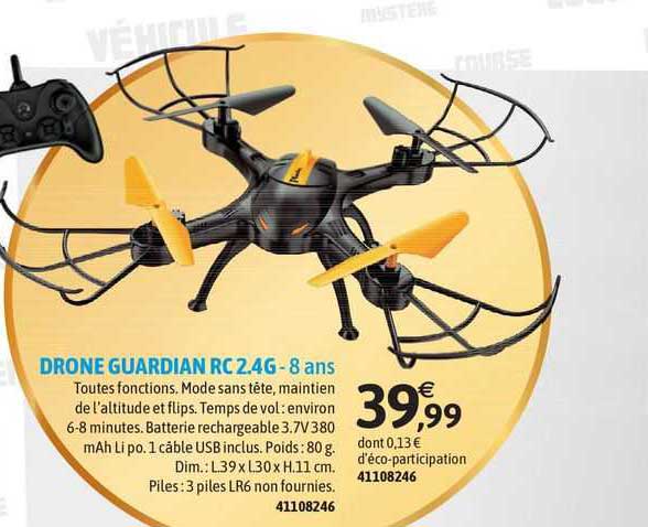 drone guardian rc 2.4g - 8 ans