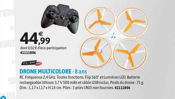 drone multicolore - team city - 8 ans