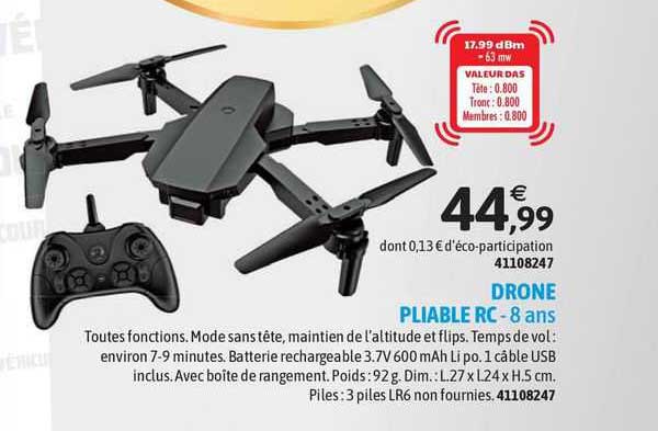 drone pliable rc - 8 ans
