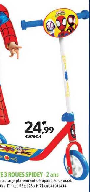 e3 roues spidey - 2 ans