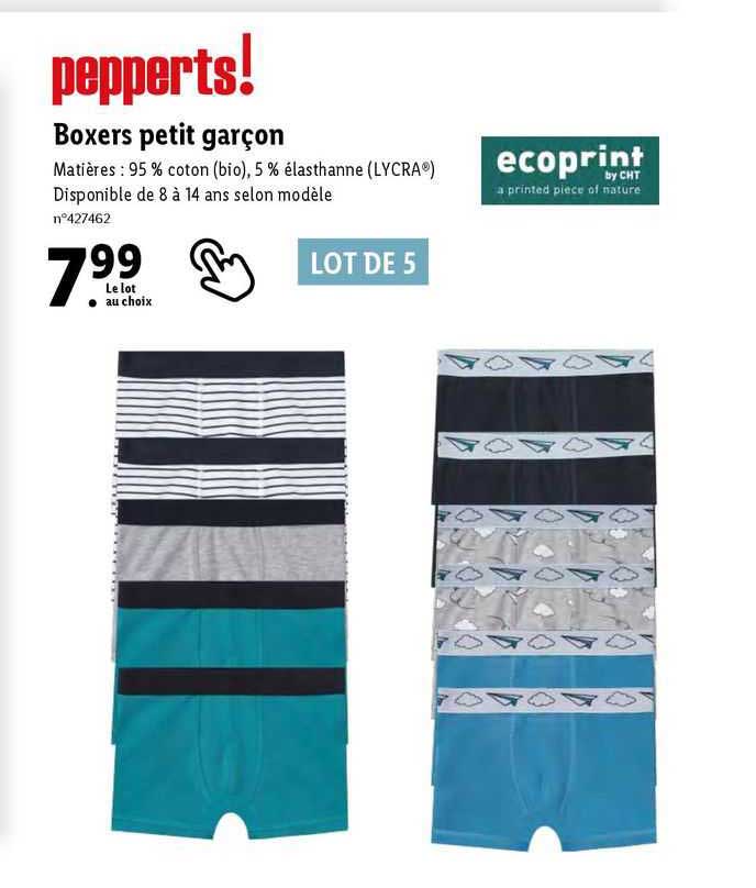 ecoprint boxers petit garçon