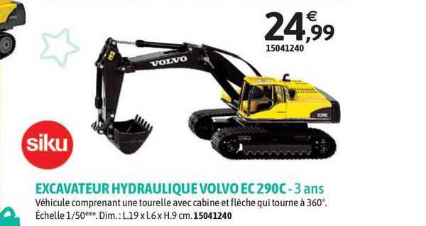 excavateur hydraulique volvo ec 290c siku - 3 ans