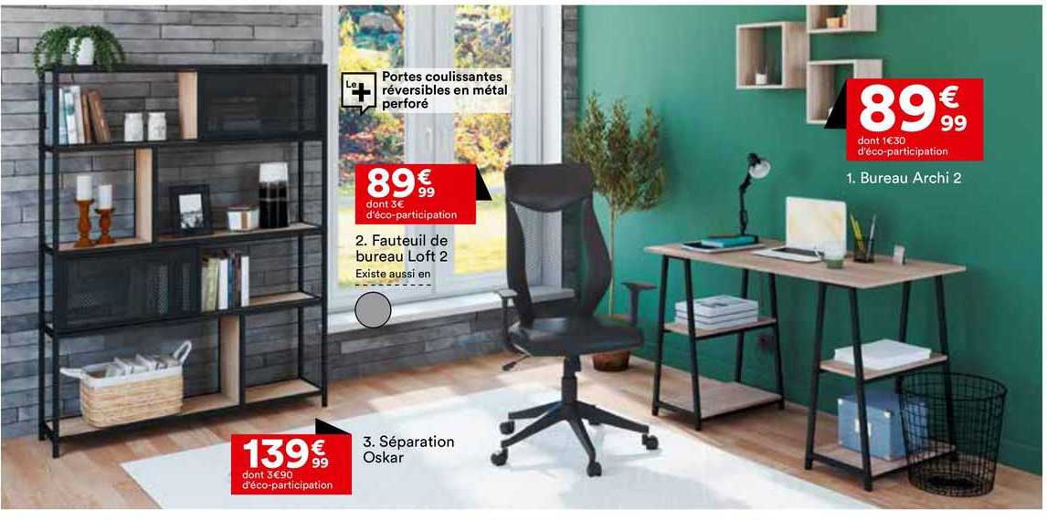 Fauteuil De Bureau Loft 2, Séparation Oskar Ou Archi 2