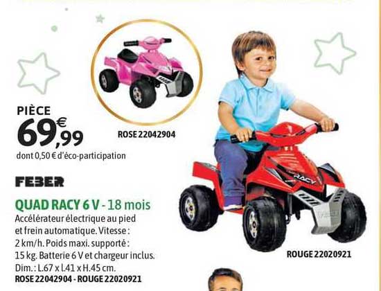 feber quad racy 6 v - 18 mois