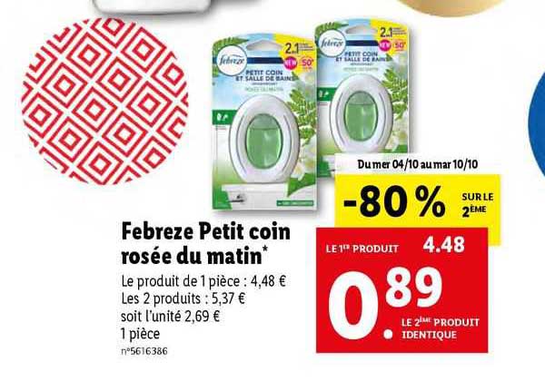 febreze petit coin rosée du matin