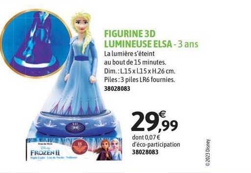 figurine 3d lumineuse elsa - 3 ans