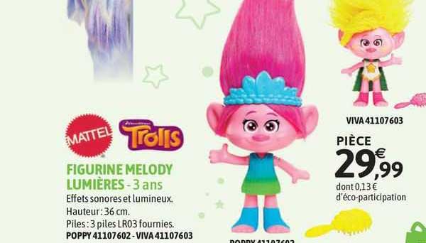 figurine melody lumières mattel trolls