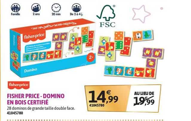 fisher price - domino en bois certifié