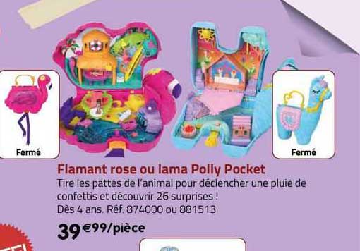 flamant rose ou lama polly pocket