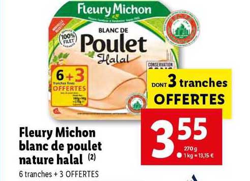 fleury michon blanc de poulet nature halal