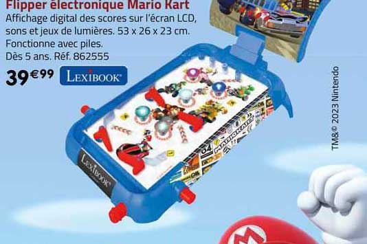 flipper électronique mario kart lexibook