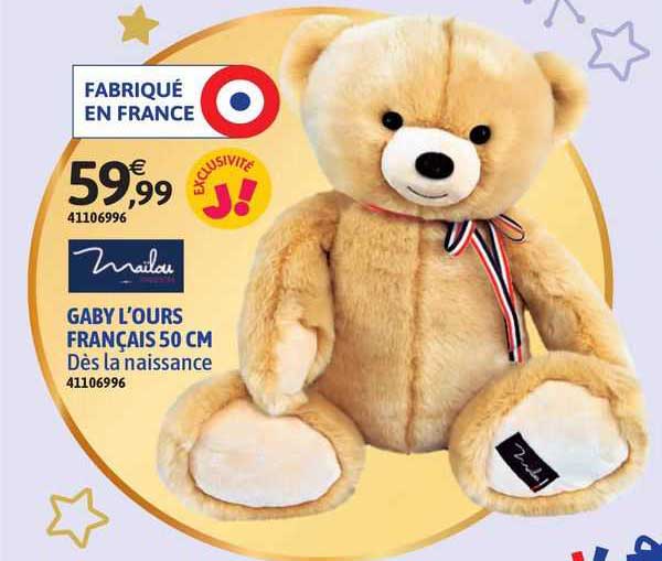 gaby l'ours français 50 cm