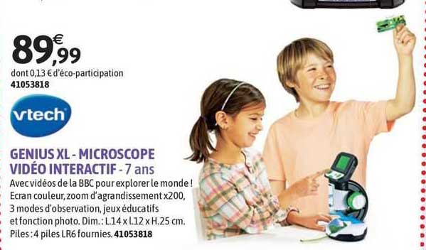 genius xl - microscope vidéo interactif - vtech - 7 ans