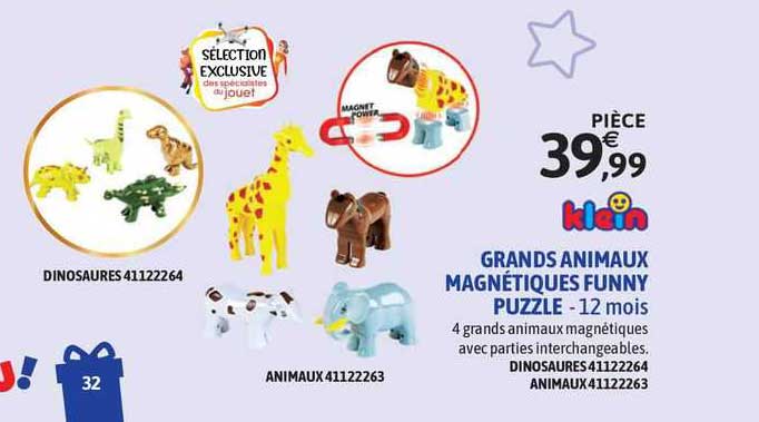 grands animaux magnétiques funny puzzle klein