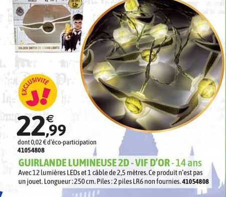 guirlande lumineuse 2d - vif d'or - 14 ans