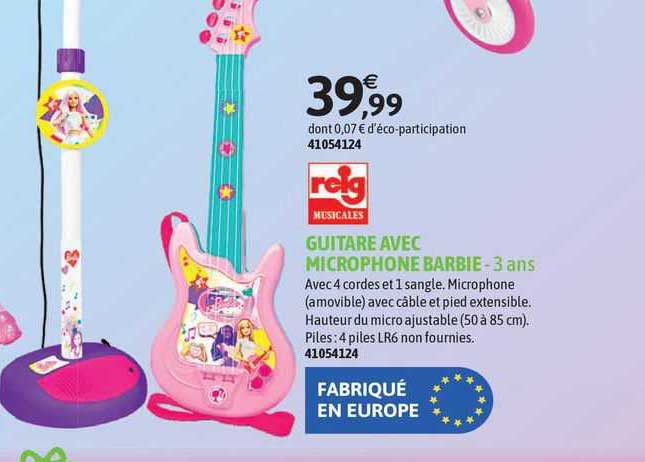 guitare avec microphone barbie