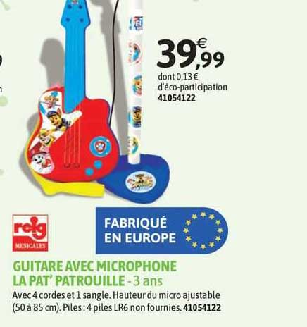 guitare avec microphone la pat' patrouille