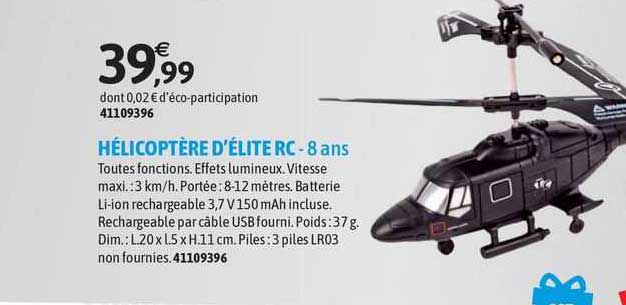 hélicoptère d'élite rc - 8 ans