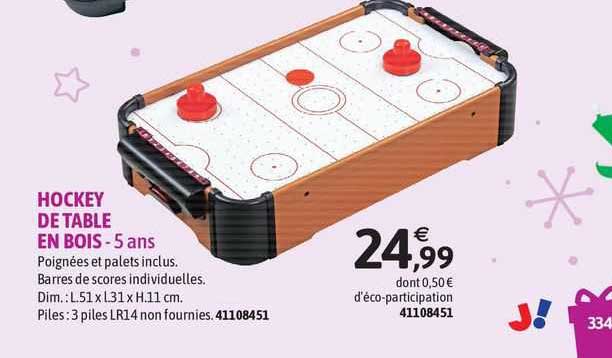 hockey de table en bois - 5 ans