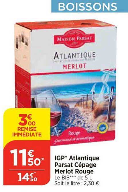 igp atlantique parsat cépage merlot rouge