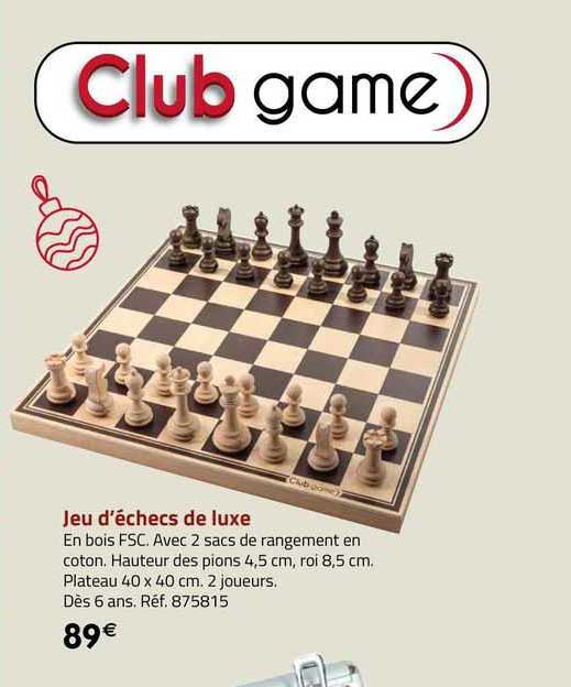 jeu d'échecs de luxe