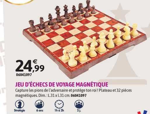 jeu d'echecs de voyage magnétique