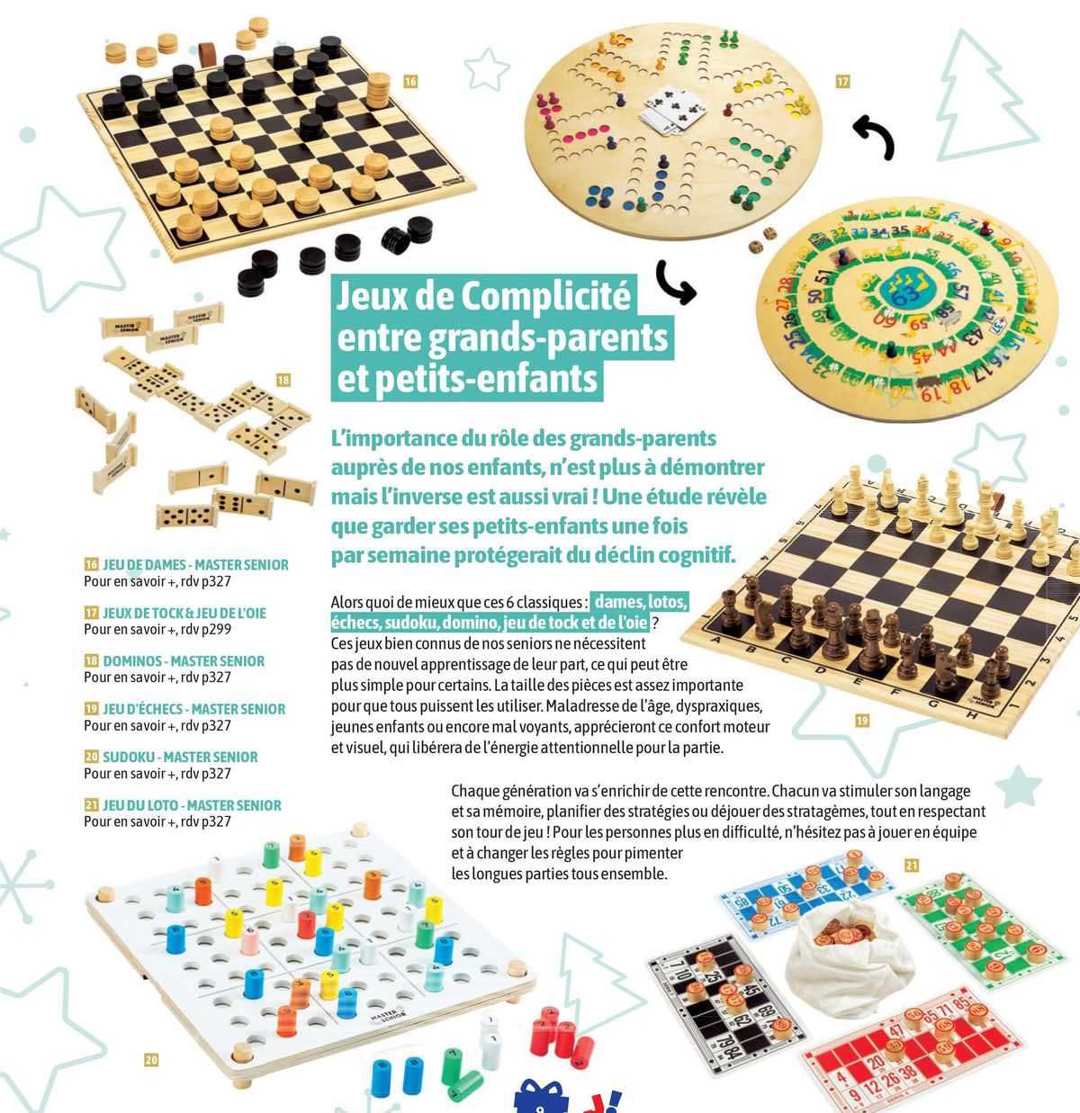 jeu de dames - master senior, jeux de tock & jeu de l'oie, dominos - master senior, jeu échecs - master senior, sudoku- master sernior, jeu de loto - master sernior