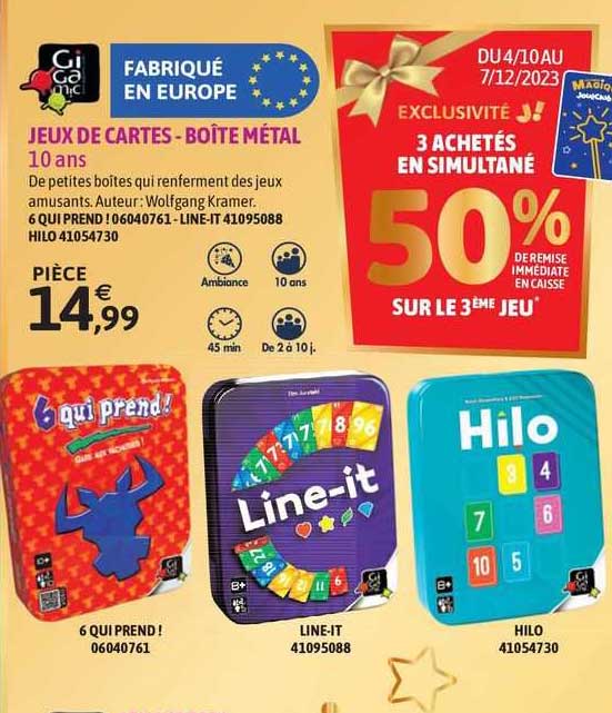 jeux de cartes - boîte métal - 10 ans