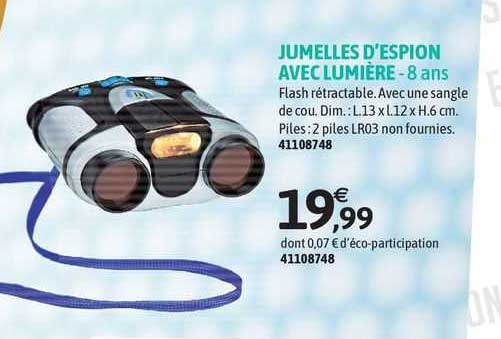 jumelles d'espion avec lumière - 8 ans