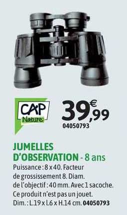 jumelles d'observation - 8 ans cap nature