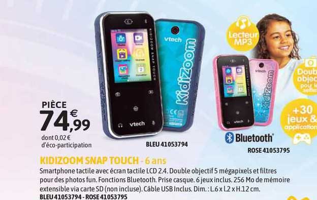 kidizoom snap touch - 6 ans