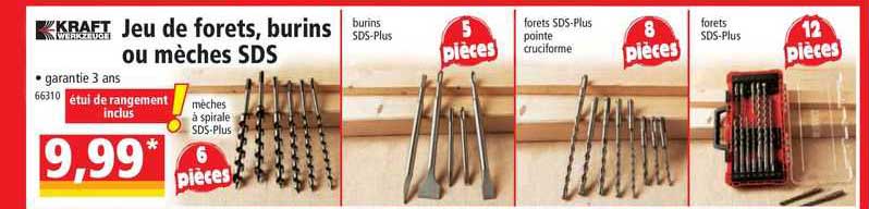 kraft jeu de forets, burins ou mèches sds
