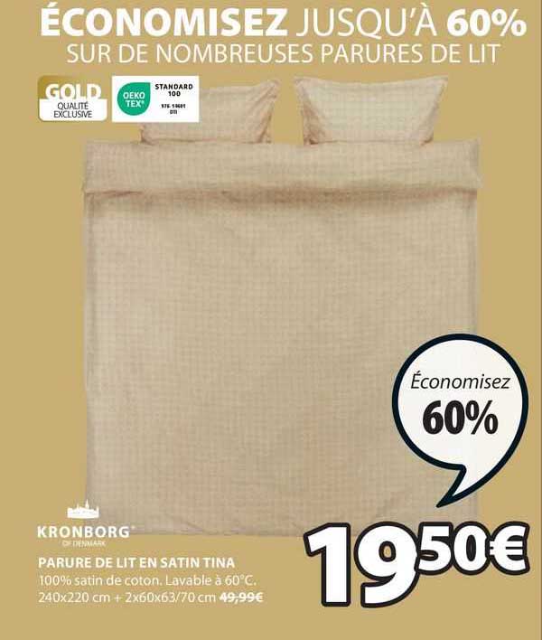 kronborg parure de lit en satin tina