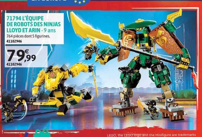 l'équipe de robots des ninjas lloyd et arin