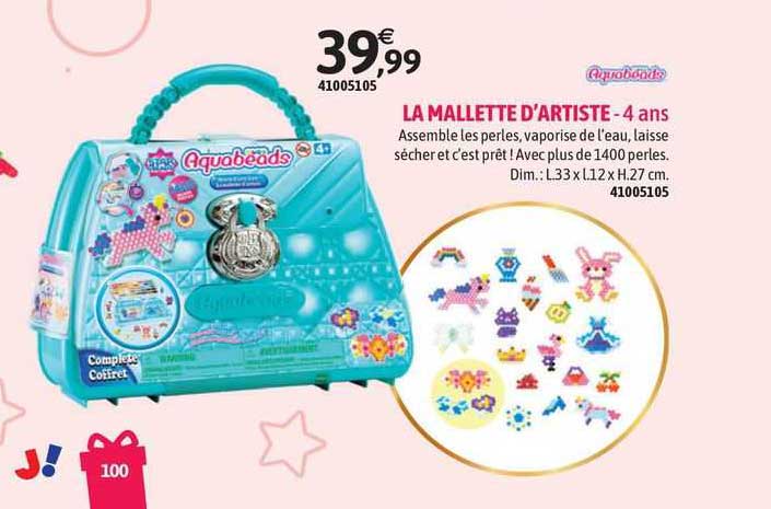la mallette d'artiste aquabeads - 4 ans