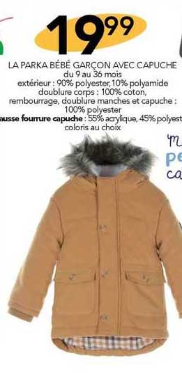 La Parka Bébé Garçon Avec Capuche
