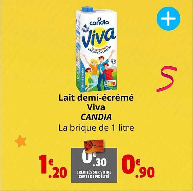 lait demi-écrémé viva candia