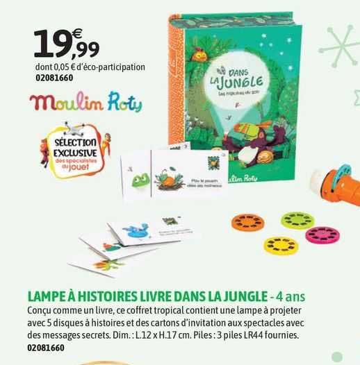 lampe à histoires livre dans la jungle