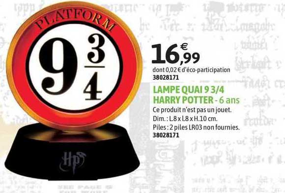 lampe quai 9 ¾ harry potter