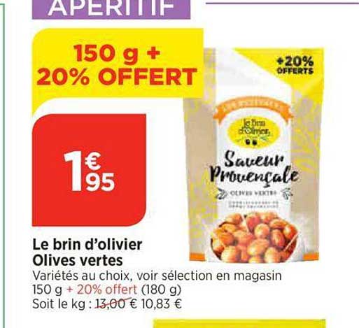 le brin d'olivier olives vertes